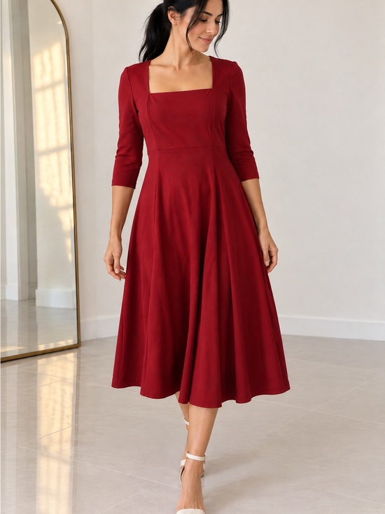Anthropologie Dresses & Skirts - Maeve NWT Anthropologie Red Midi Fit & Flare Dress XS